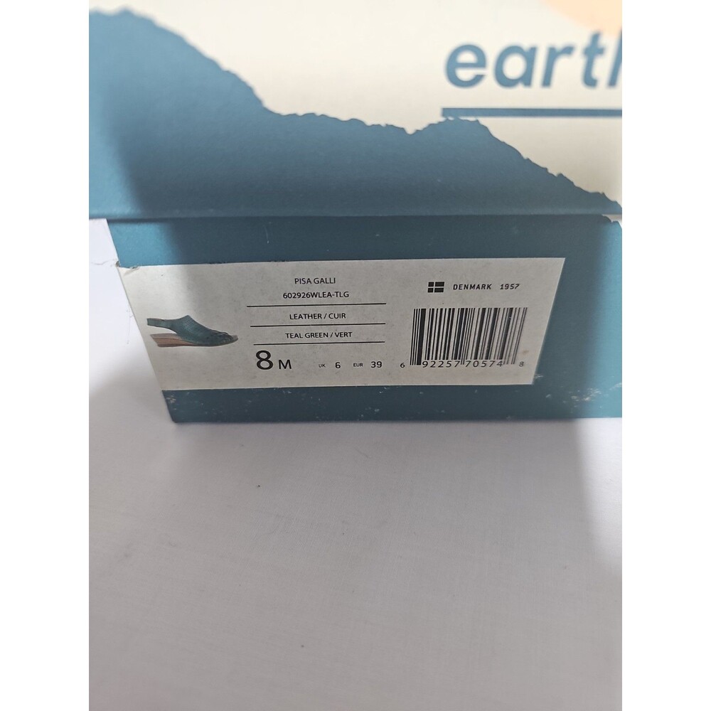 New Earth Pisa Galli Leather Teal Green Wedge Sandals Size 8M - Picture 5 of 5